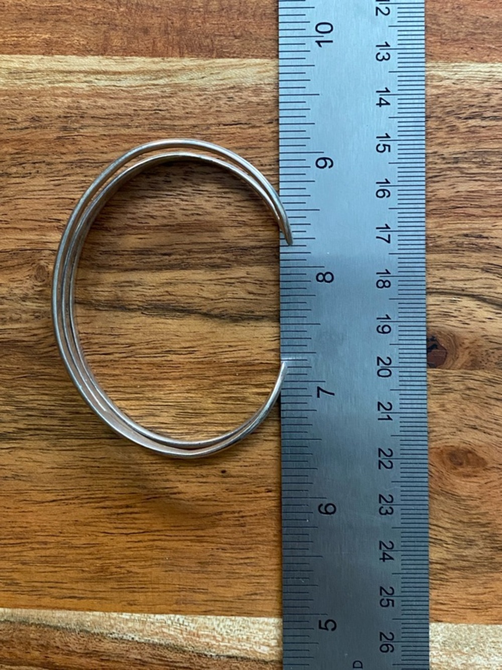 925 sterling silver modern cuff bangle vintage - Picture 4 of 6